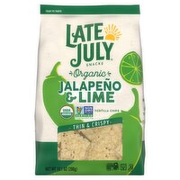 Late July Snacks Organic Jalapeño & Lime Thin & Crispy Tortilla Chips, 10.1 oz, 10.1 Ounce