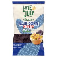 LATE JULY SNACKS Organic Blue Corn Dippers Tortilla Chips, 7.4 oz