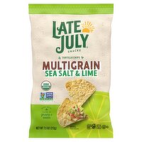 Late July Snacks Multigrain Sea Salt & Lime Tortilla Chips, 7.5 oz