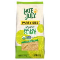 Late July Snacks Organic Sea Salt & Lime Tortilla Chips Party Size, 14.75 oz