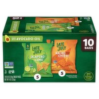 Late July Snacks Tortilla Chips, 0.9 oz, 10 count