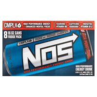 NOS High Performance Energy Drink Fridge Pack, 16 fl oz, 8 count