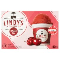 Lindy's Homemade Cherry Italian Ice, 6 fl oz, 6 count, 36 Fluid ounce