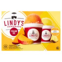 Lindy's Homemade Tropical Combo Italian Ice, 6 fl oz, 6 count