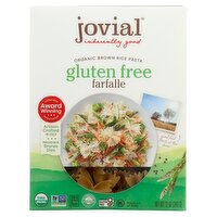 Jovial 100% Organic Brown Rice Gluten Free Farfalle Pasta, 12 oz, 12 Ounce