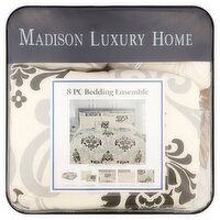 Madison Luxury Home Twin Bedding Ensemble, XL Size, 8 count