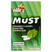 Elite Must Spearmint Flavored Sugar Free Chewing Gum, 1 oz