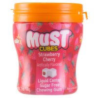 Elite Must Cubes Strawberry-Cherry Liquid Center Sugar Free Chewing Gum, 2 oz