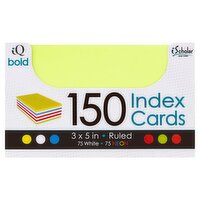 iScholar New York iQ Bold Ruled Index Cards, 150 count