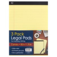 iScholar New York iQ Canary Legal Pads, 3 count