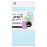 iQ Mini Legal Notepads, 3 count