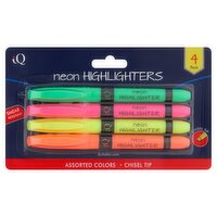iQ Neon Highlighters, 4 count