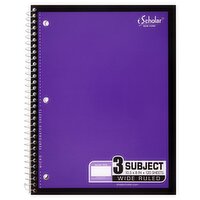 iScholar New York 3 Subject Wide Ruled Notebook, 120 sheets, 120 Each