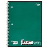 iScholar New York College Ruled 3 Subject Notebook, 120 sheets