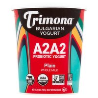 Trimona A2A2 Plain Whole Milk Bulgarian Probiotic Yogurt, 32 oz