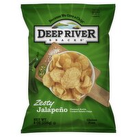 Deep River Snacks Zesty Jalapeño Flavored Kettle Cooked Potato Chips, 8 oz