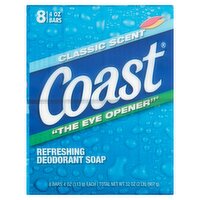 Coast Classic Scent Refreshing Deodorant Soap, 4 oz, 8 count, 32 Ounce