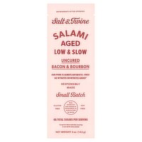 Salt & Twine Uncured Bacon & Bourbon Salami, 5 oz