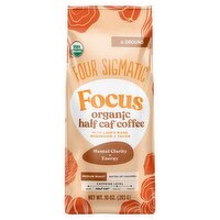 Four Sigmatic Focus Organic Half Caf Medium Roast Ground Coffee, 10 oz