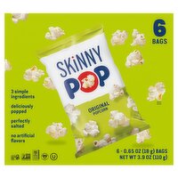 Skinny Pop Original Popcorn, 0.65 oz, 6 count