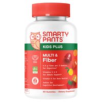Smarty Pants Kids Plus Multi & Fiber Gummies Dietary Supplement, 90 count