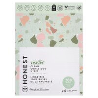 Honest Sensitive Clean Conscious Wipes, 4 pack, 288 count