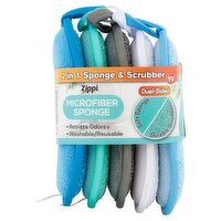Zippi 2 in 1 Microfiber Sponge & Scrubber, 5 count