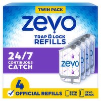 Zevo House Flies Trap Lock Refills Cartridges Value Pack, 4 count