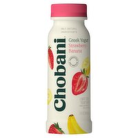 Chobani Strawberry Banana Lowfat Greek Yogurt Drink, 7 fl oz