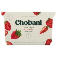 Chobani Strawberry on the Bottom Non-Fat Greek Yogurt Value Pack, 5.3 oz, 4 count, 21.2 Ounce