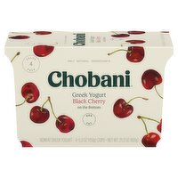 Chobani Black Cherry on the Bottom Nonfat Greek Yogurt Value Pack, 5.3 oz, 4 count, 21.2 Ounce