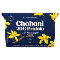 Chobani 20g Protein Vanilla Lowfat Greek Yogurt, 6.7 oz, 4 count