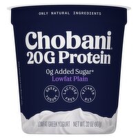 Chobani 20G Protein Lowfat Plain Greek Yogurt, 32 oz, 32 Ounce