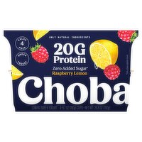 Chobani 20g Protein Raspberry Lemon Lowfat Greek Yogurt Value Pack, 6.7 oz, 4 count
