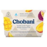 Chobani Vanilla Reduced Fat with Mango & Passion Fruit Greek Yogurt, 5.3 oz, 4 count