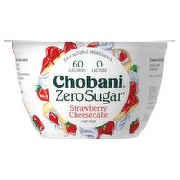 Chobani Zero Sugar Strawberry Cheesecake Inspired Greek Yogurt, 5.3 oz, 5.3 Ounce