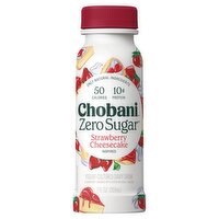 Chobani Zero Sugar Strawberry Cheesecake Inspired Yogurt-Cultured Dairy Drink, 7 fl oz, 7 Fluid ounce