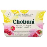 Chobani Raspberry Lemonade Layered Reduced Fat Greek Yogurt Value Pack, 5.3 oz, 4 count