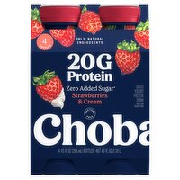 Chobani 20g Protein Strawberries & Cream Greek Yogurt Protein Drink, 10 fl oz, 4 count