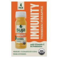 Suja Organic Immunity Turmeric Pineapple Wellness Shots, 2 fl oz, 4 count
