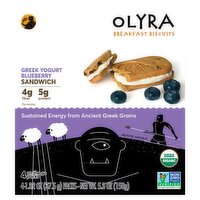 Olyra Greek Yogurt Blueberry Sandwich Breakfast Biscuits, 1.32 oz, 4 count