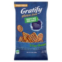 Gratify Gluten Free 3 Fun Shapes Sea Salt Party Mix Pretzels, 10.5 oz