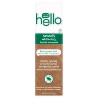 Hello Naturally Whitening Farm Grown Mint Fluoride Toothpaste, 4.7 oz