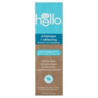 Hello Antiplaque + Whitening Fluoride Free Toothpaste - 4.7 ounce