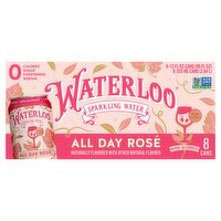 Waterloo All Day Rosé Sparkling Water, 12 fl oz, 8 count