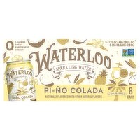 Waterloo Pi-Ño Colada Sparkling Water, 12 fl oz, 8 count