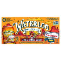 Waterloo Spiced Mango Sorbet Sparkling Water, 8 count, 12 fl oz