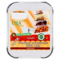 USA Foil Storage Containers with Lids, Small, 10 count