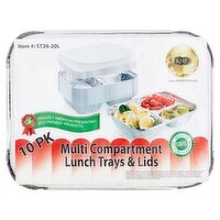 KNF Multi Compartment Lunch Trays & Lids, 10 count