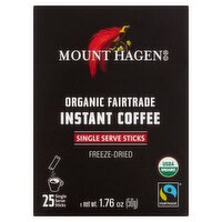 Mount Hagen Organic Fairtrade Instant Coffee, 25 count, 1.76 oz